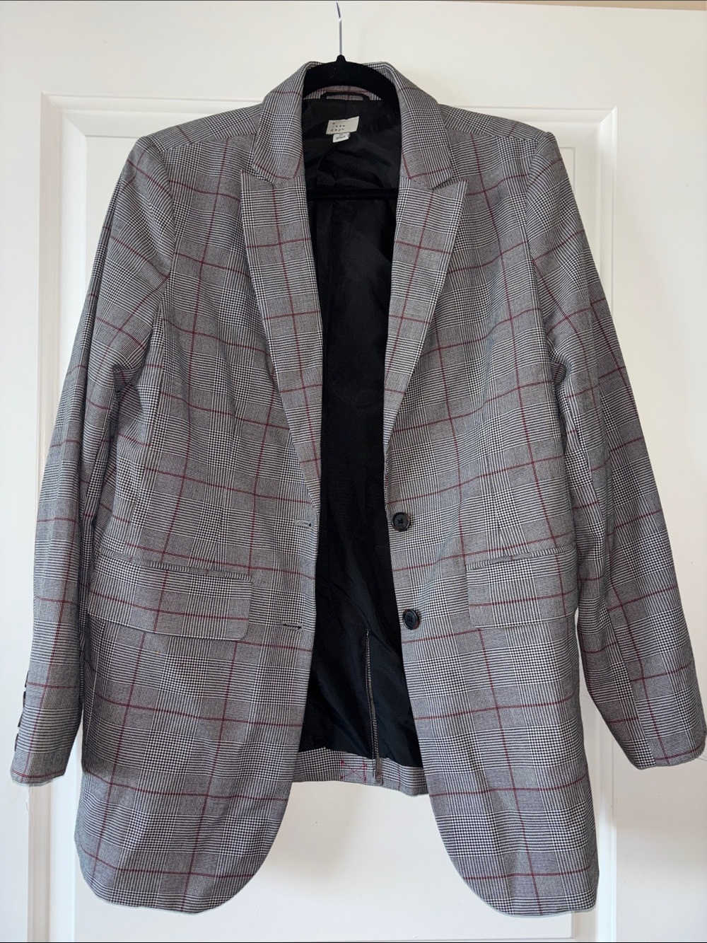 Target Grey Glen Plaid Blazer with Red Windowpane